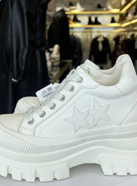 【8.5cm厚底内增高】25春新品超轻百搭星星休闲小白鞋女466QNA