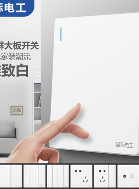 国际电工开关面板一开单控单开白色双开三开四开单联家用86型暗装
