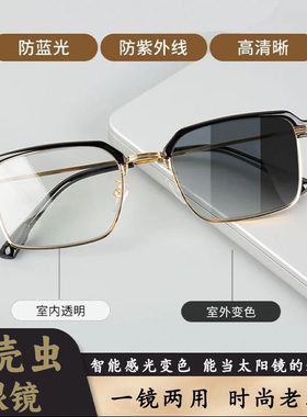 左丘高清防蓝光感光变色老花镜