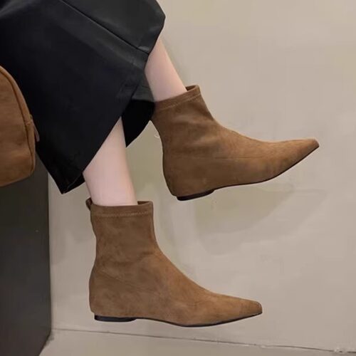 2023 New Platform Shoes Women Boots Round Toe Zipper Spring
