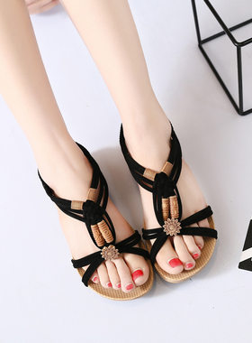 women flat sandals big size 43 summer shoes 大码女平跟凉鞋