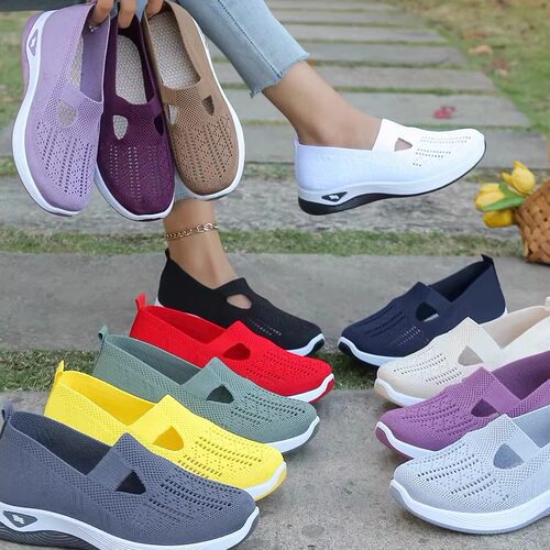 大码飞织平底女单鞋women flat shoes single shoes big size 43