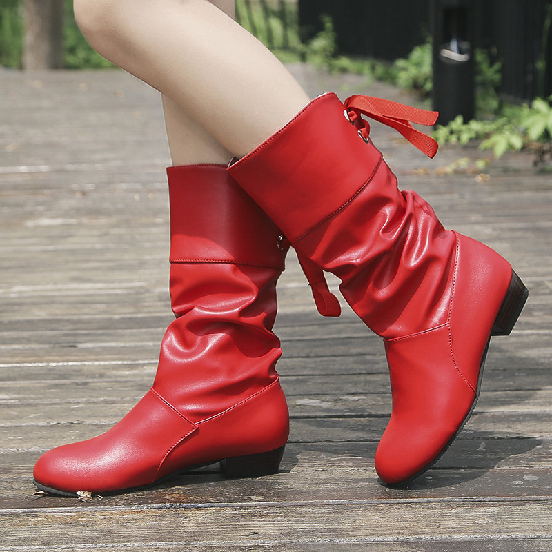 women leather long boots for ladies wedge shoes EUR40 43 42