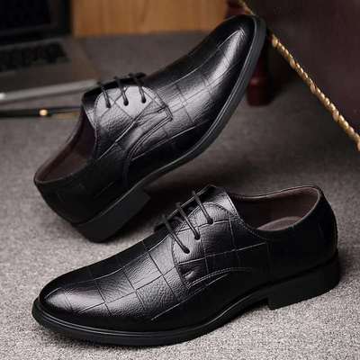 Business PU Leather Lace-up Footwear Formal Shoes For Men