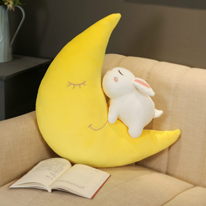 沙发靠枕玩偶布娃娃月亮兔子