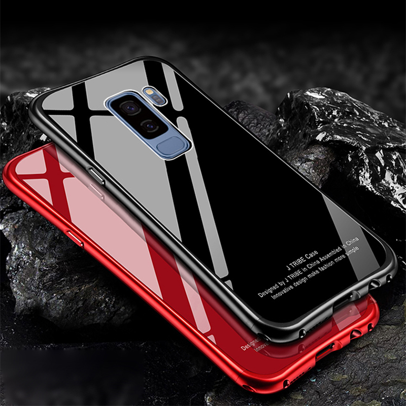 iy Rainbow Aluminum Metal Frame 9H Tempered Glass Back Cover Case for Samsung Galaxy S9 Plus & Galaxy S9
