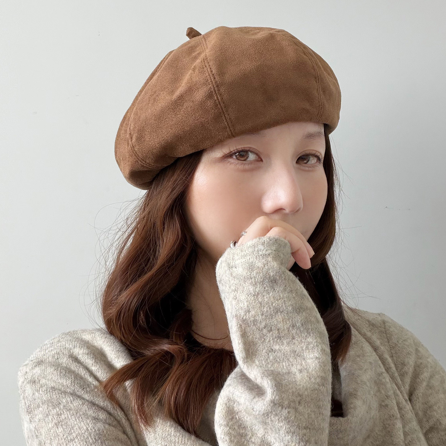 复古麂皮绒贝雷帽女2026新款秋冬季显脸小八角帽文艺百搭画家帽子