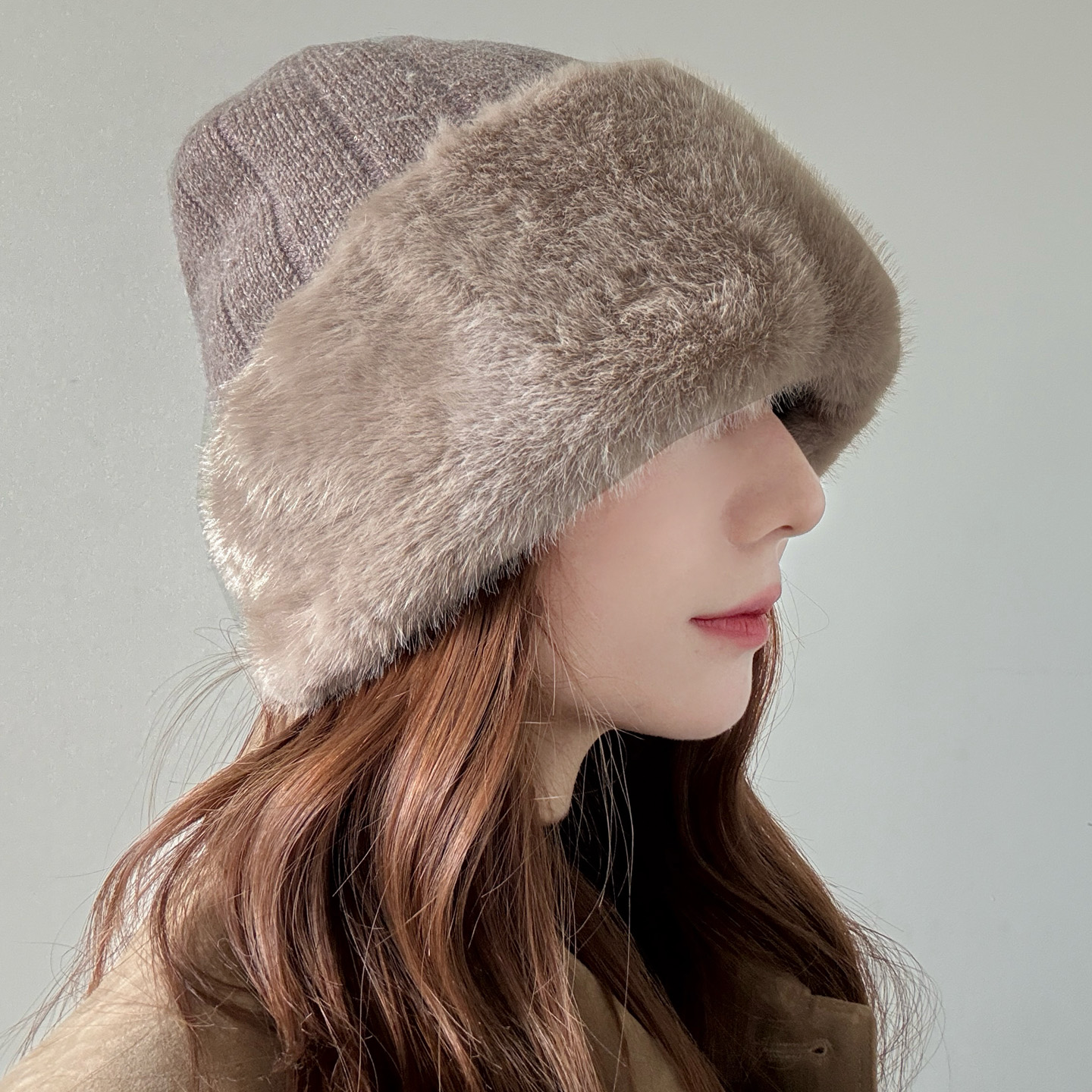 兔毛绒地主帽女冬天防寒保暖双层