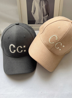 棒球帽女韩版硬顶灰色百搭鸭舌帽男弯檐显脸小可调节休闲运动帽潮