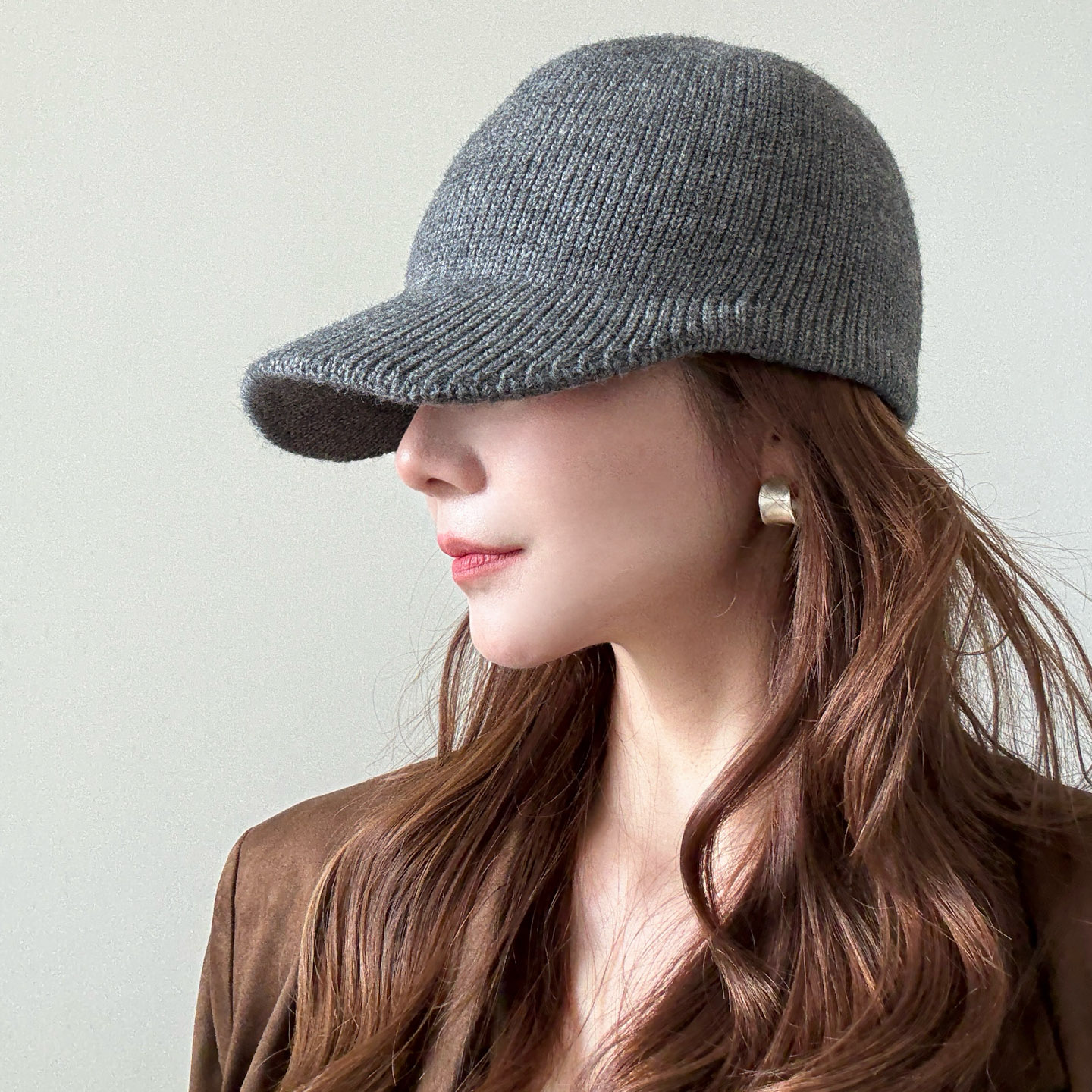 针织马术帽女秋冬保暖大头围加深