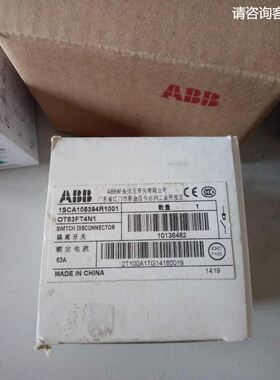 ABB隔离开关，面板安装OT63FT4N1 四极 63A;10136482