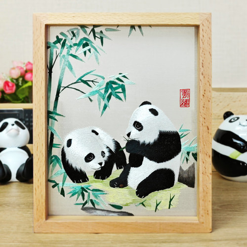 老秀馆蜀绣双面绣摆件特色礼品