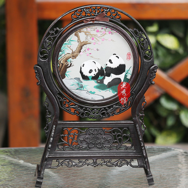 蜀绣双面绣老秀馆中国风特色刺绣工艺品如意框摆件送老外出国礼物|ruв категории Ручная работа, области народных ремесел, вышивка - от Buy2taobao.com для оказания профессиональной услуги покупки агента Taobao