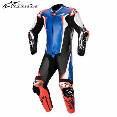 A星赛道连体皮衣摩托车真皮