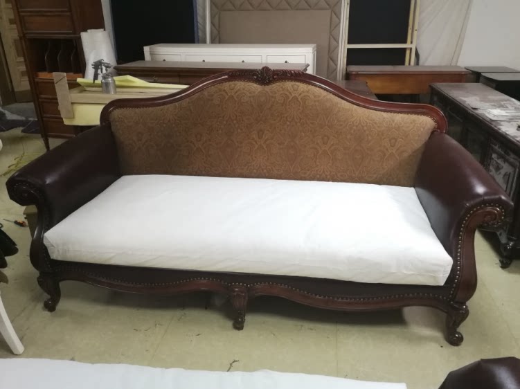 新维多利亚三人沙发美式田园风格皮艺布艺风格