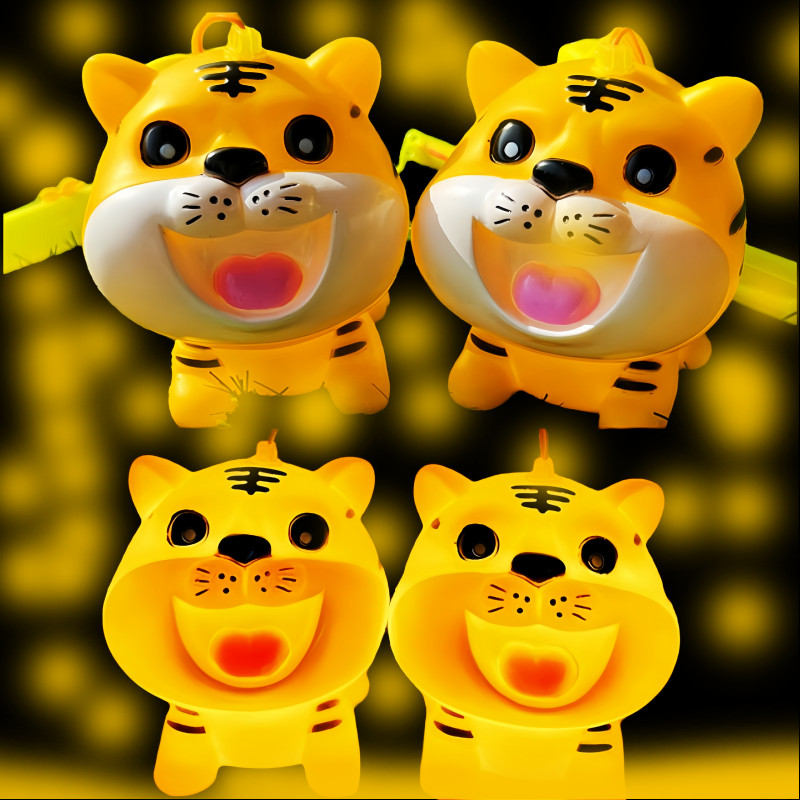 中秋生日虎宝宝手提卡通生肖小老虎存钱罐小萌虎音乐发光灯笼礼品