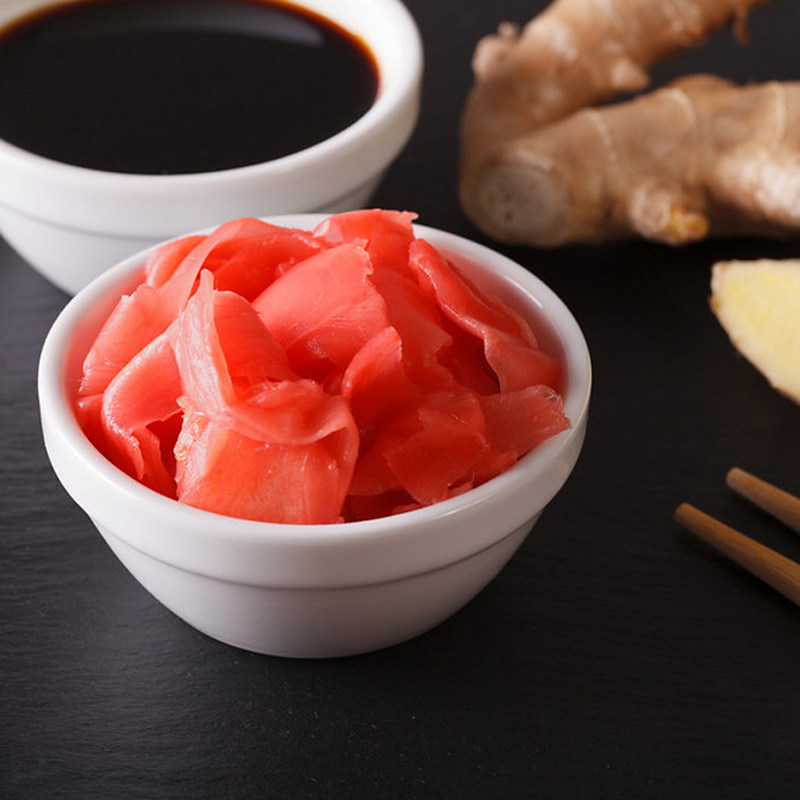 日本料理寿司食材红姜片酸甜日式白姜片醋渍开胃腌制姜小包装200g