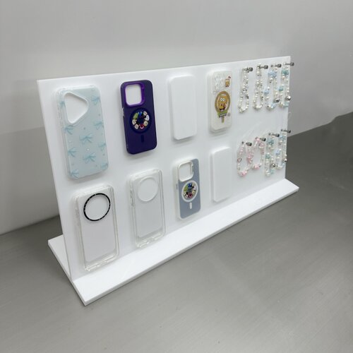 手机壳展示架亚克力陈列架手机挂绳支架不锈钢台面架壳膜支架