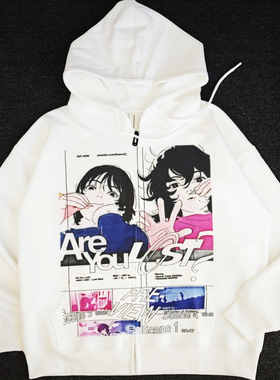 KAZANKOORI 慕然回首印花卫衣藤本树日系二次元连帽cos原创设计