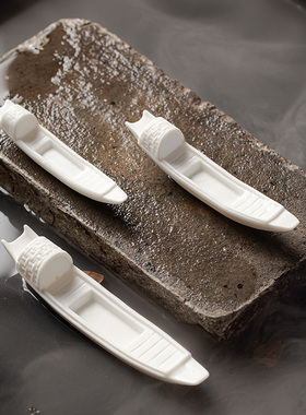 陶瓷创意小船盆景摆件古代渔船微景观造景摆设流水鱼缸盆景装饰品