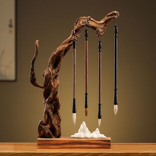 艺术毛笔架笔挂毛笔架子实木挂笔毛笔架创意中国风挂架树杈展示架