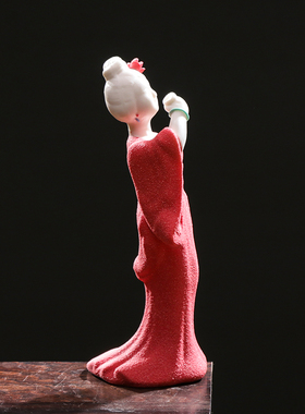 创意陶瓷手工中式贵妃醉酒唐朝仕女玄关书房客厅禅意软装装饰摆件