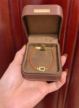 本命年新中式铜镀金红绳手链