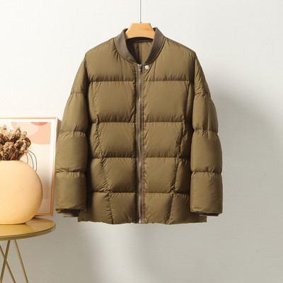 韩版尼丝纺短款棒球领纯色高端