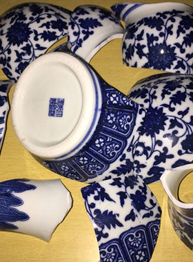 景德镇仿古青花瓷片 陶瓷碎片 装饰瓷片 墙体瓷片 陶瓷片
