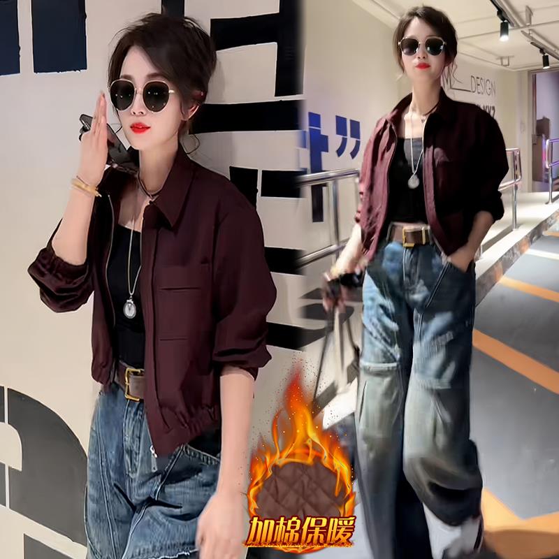 大方得体高领连帽短款羽绒棉服女装2025冬季新款加绒加厚保暖外套