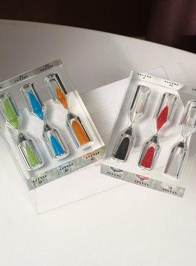 沙漏计时器儿童专用透明水晶3分钟流沙瓶漏斗定时间管理自律学习