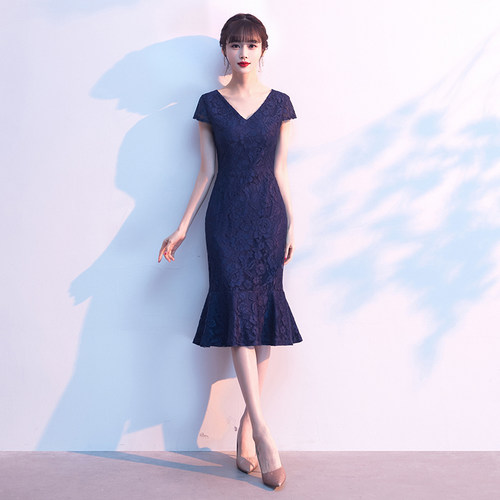 夏季平时可穿气质宴会显瘦晚礼服