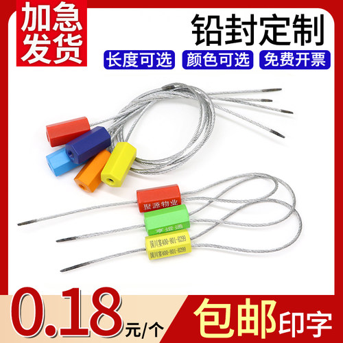 铅封一次性钢丝铅封六角施封锁电表封条抽紧式锁扣集装箱防盗扎带