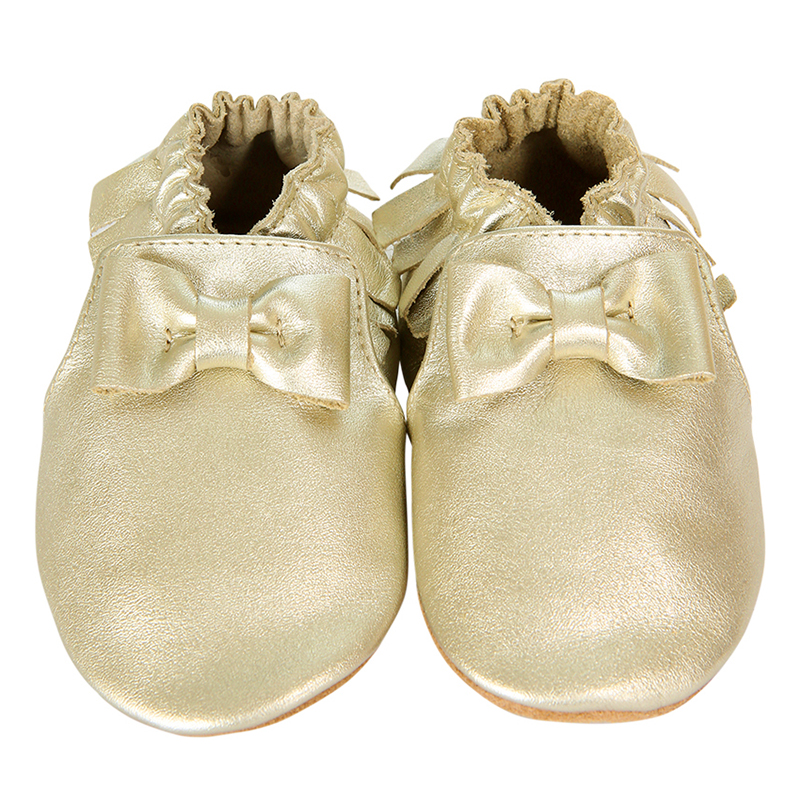 robeez不掉跟户外金色防滑学步鞋