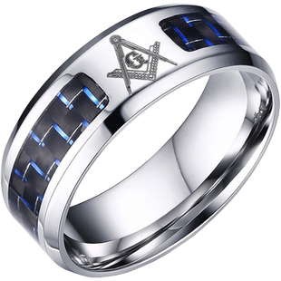 日韩共济会戒指男潮个性嘻哈钛钢食指指环男士单身尾戒学生装饰品