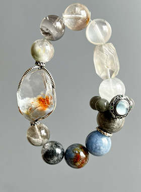 「ORIGINAL向云端·山川海」初九水晶·蓝兔毛团 兔毛幽灵