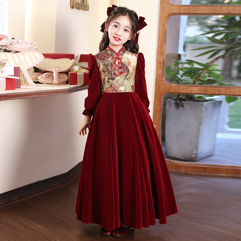 女童旗袍礼服儿童过年拜年服
