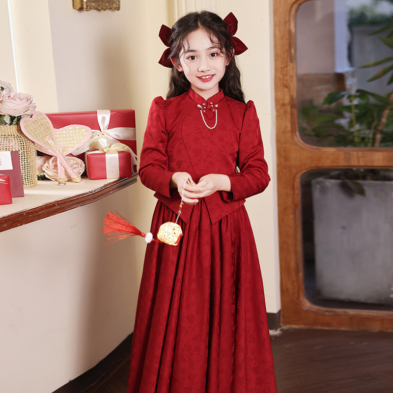 女童旗袍2025新款中式复古高级中国风新年儿童礼服红色过年拜年服,童装/婴儿装/亲子装,旗袍,淘宝优惠券,粉丝福利购,淘宝优惠卷