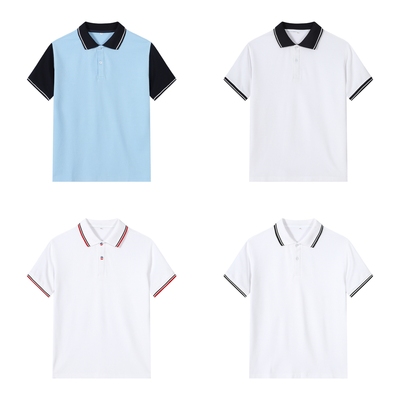 棉质翻领夏季校服高中