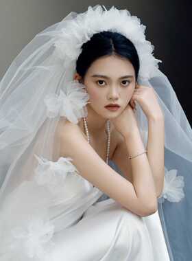 发箍款森系仙美边写真个性头纱