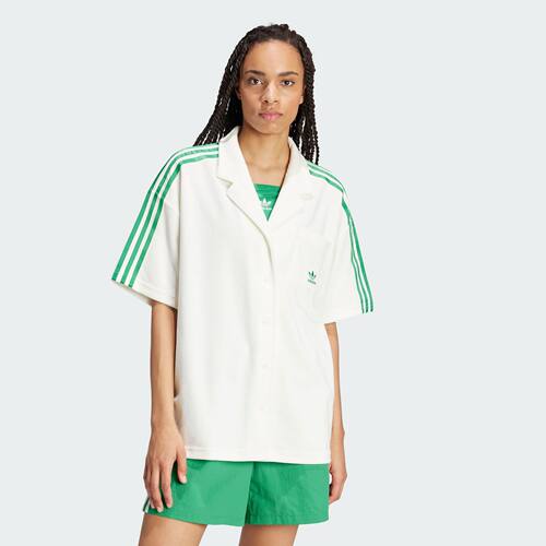 Adidas/阿迪达斯 女子三叶草 SHIRT 经典运动短袖衬衫 JH0614