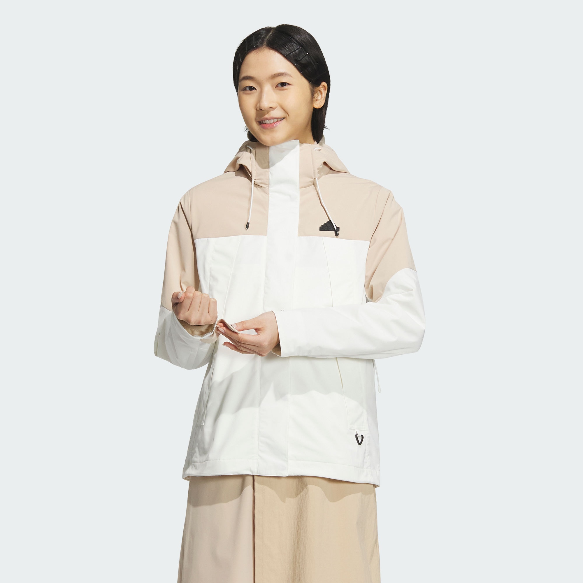 Adidas/阿迪达斯 女子三合一运动休闲连帽夹克外套 JE8589