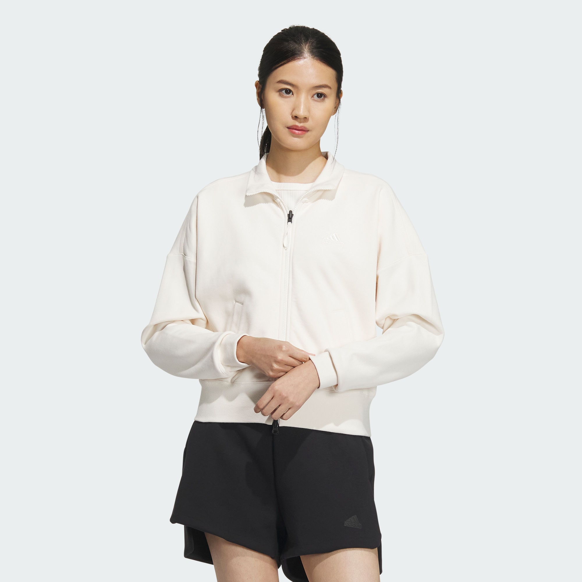 Adidas/阿迪达斯 女子毛圈布运动休闲宽松夹克外套 IM8850