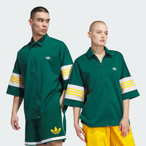 Adidas/阿迪达斯 男女三叶草运动宽松短袖翻领衬衫 IY7373