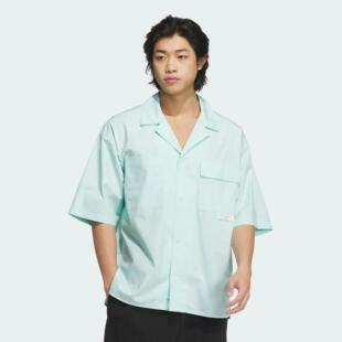 Adidas/阿迪达斯 男子印花运动休闲宽松短袖衬衫 JN4512