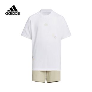 Adidas/阿迪达斯 大童圆领速干透气运动短袖短裤 IY8114