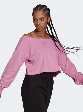 Adidas/阿迪达斯 女子三叶草运动宽松卫衣套头衫 HF6775