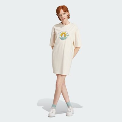 Adidas/阿迪达斯 女子三叶草 DRESS 运动短袖圆领连衣裙 IN4138