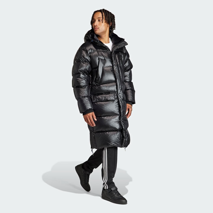 Adidas/阿迪达斯 男女长款运动连帽羽绒服 IR7135（L码充绒量465g