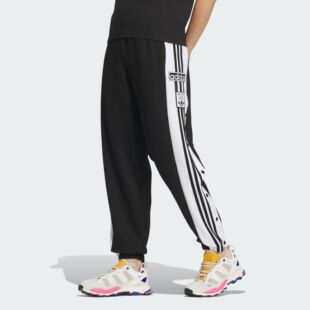 Adidas/阿迪达斯 女子三叶草复古穿搭侧开排扣宽松运动裤 JE3488